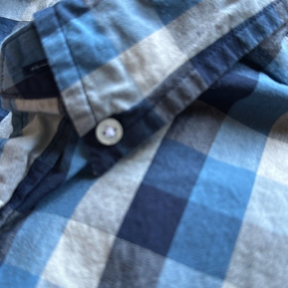 J Crew Factory Button-Down check plaid Blue long sleeve size M - Picture 5 of 10